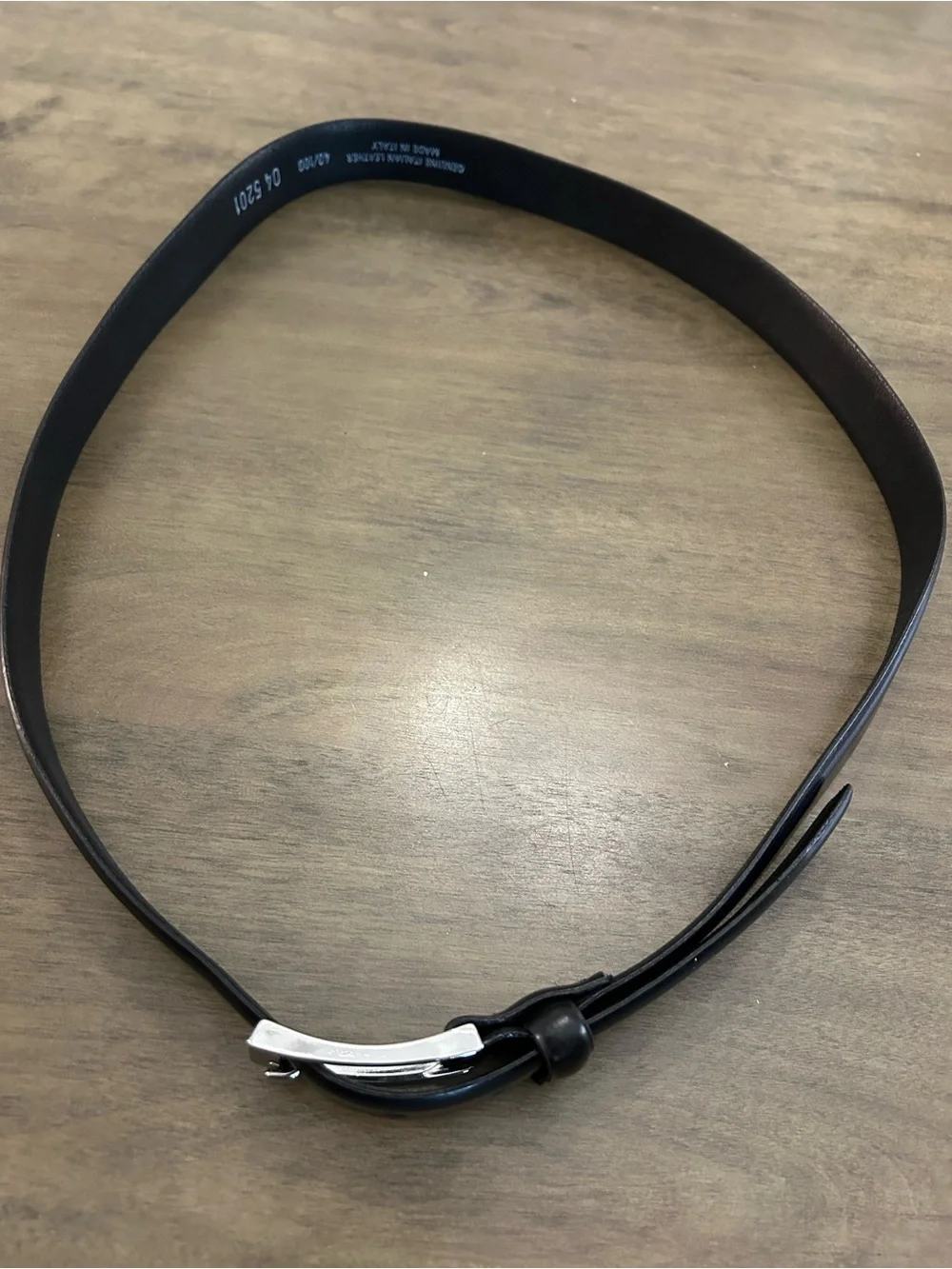 Classic Black Leather Men's Belt